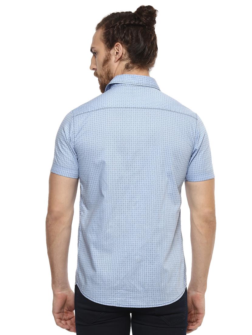 blue printed casual shirt - 15772782 - Standard Image - 2