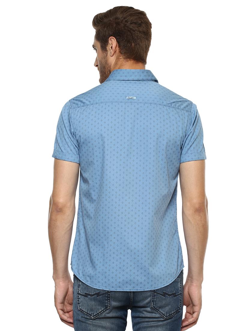 blue printed casual shirt - 15772787 - Standard Image - 2