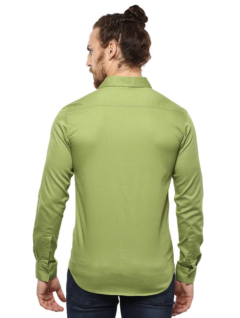 green solid casual shirt - 15772845 - Standard Image - 2