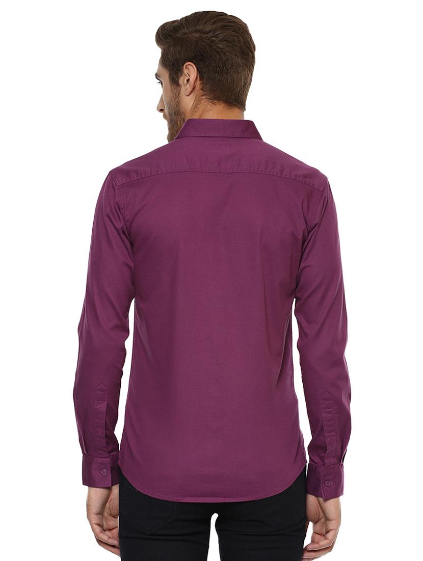 purple solid casual shirt - 15772847 - Standard Image - 2