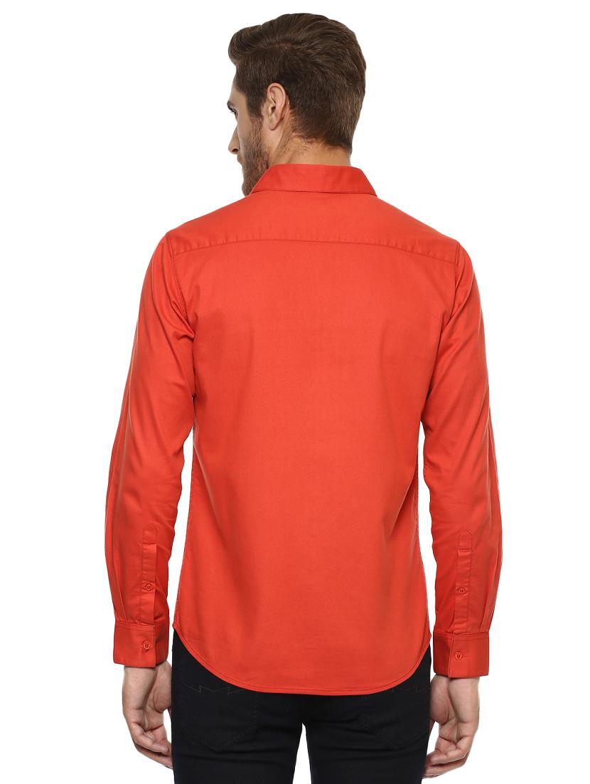 orange solid casual shirt - 15772890 - Standard Image - 2