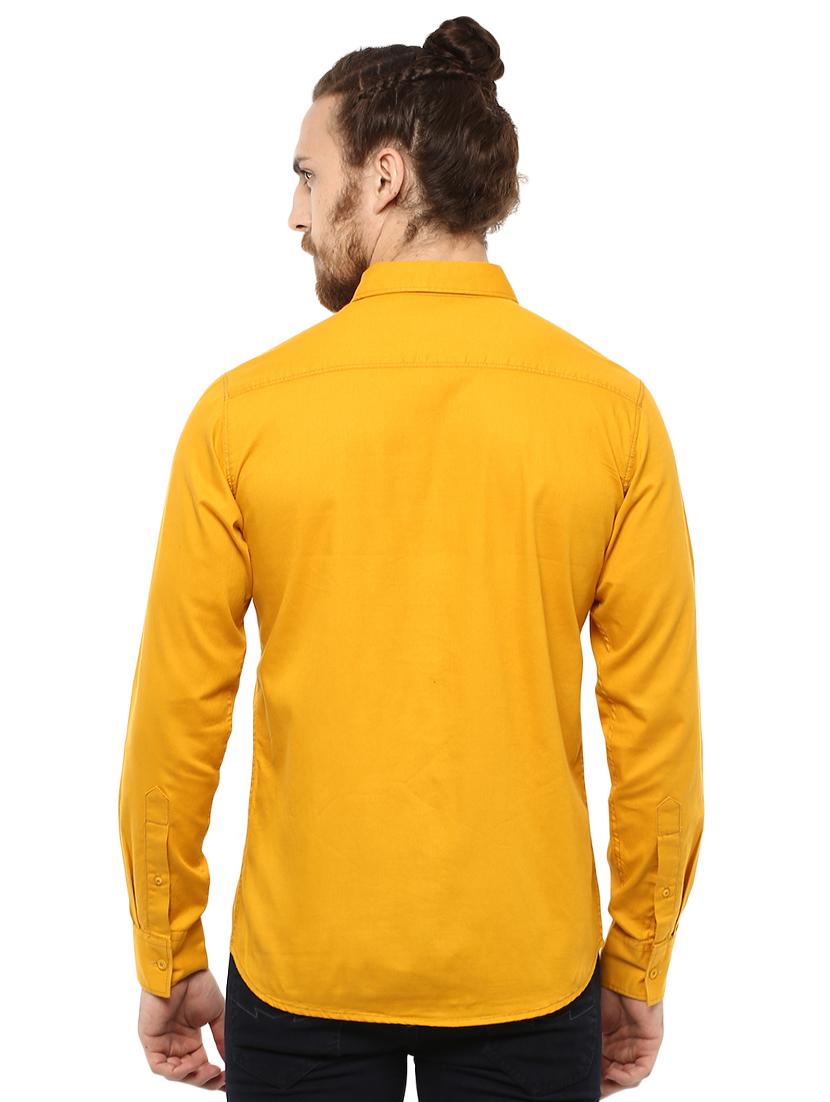 yellow solid casual shirt - 15772893 - Standard Image - 2