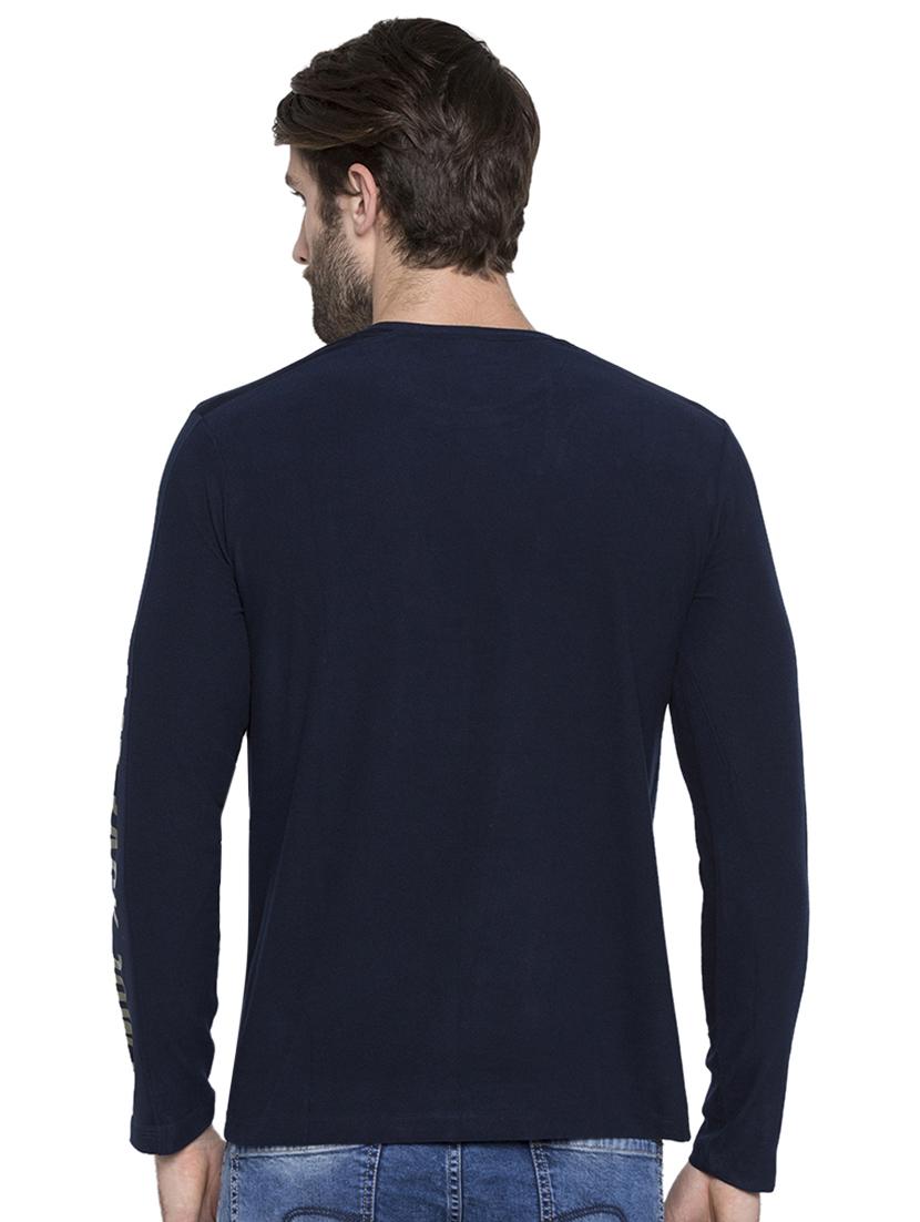 blue typographic long sleeves t-shirt - 15772894 - Standard Image - 2