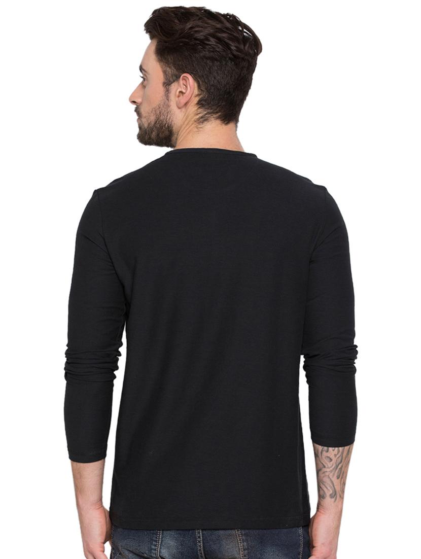 black henley neck t-shirt - 15772895 - Standard Image - 2