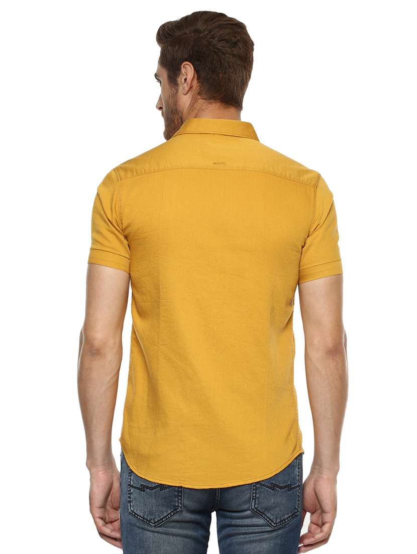yellow solid casual shirt - 15772904 - Standard Image - 2