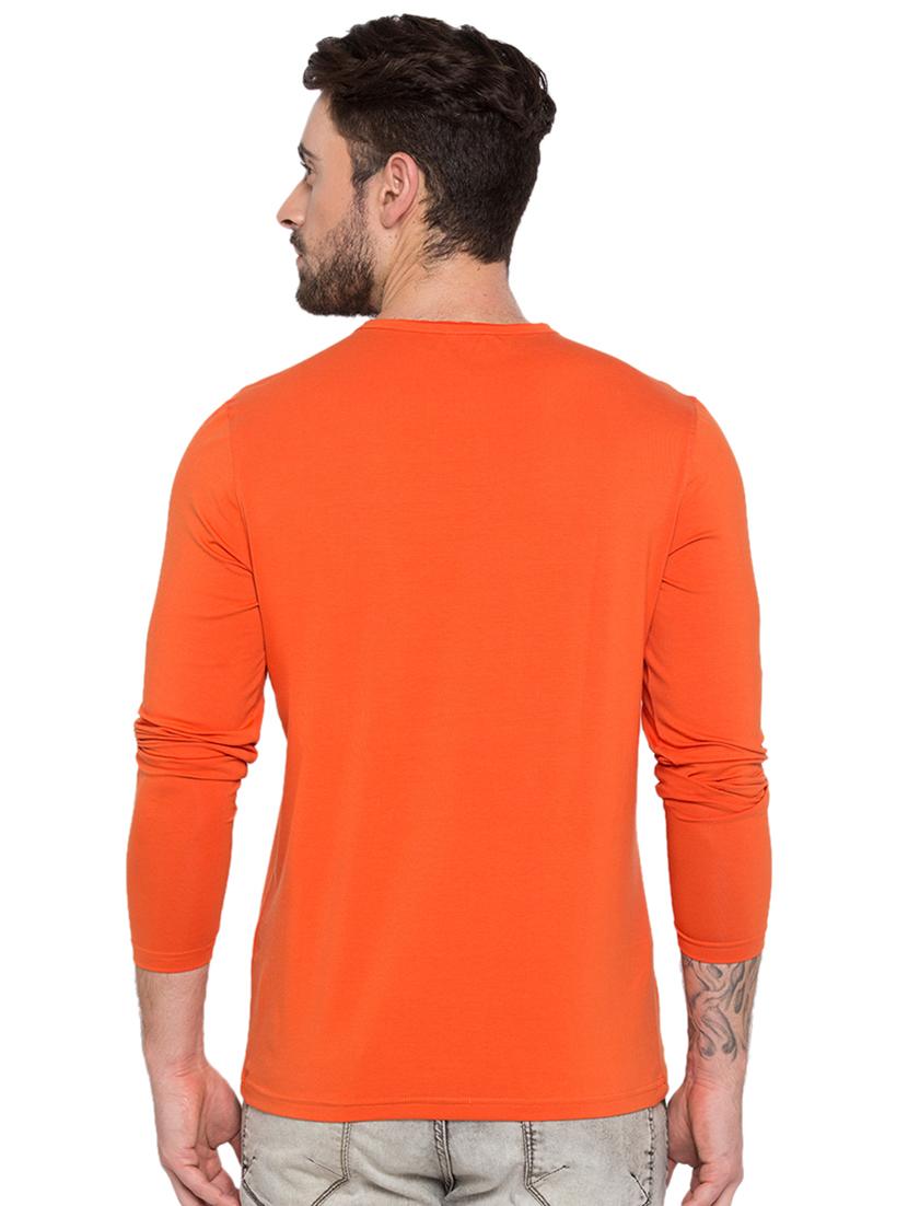 solid orange v-neck t-shirt - 15772929 - Standard Image - 2
