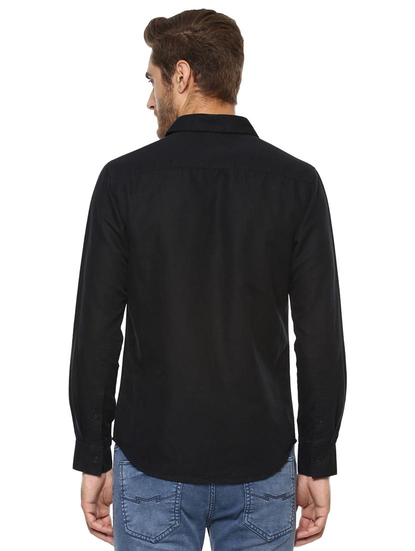 black solid casual shirt - 15772932 - Standard Image - 2