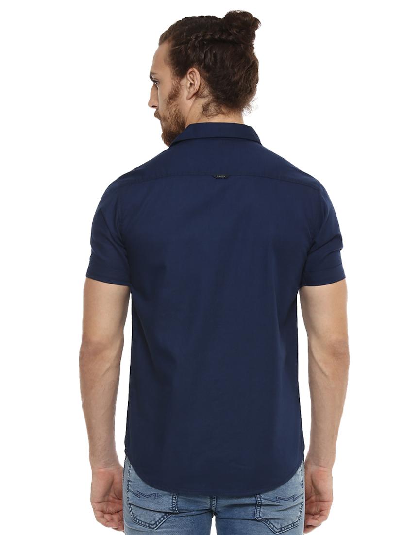 blue solid casual shirt - 15772937 - Standard Image - 2