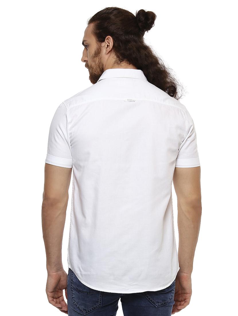 white solid casual shirt - 15772939 - Standard Image - 2