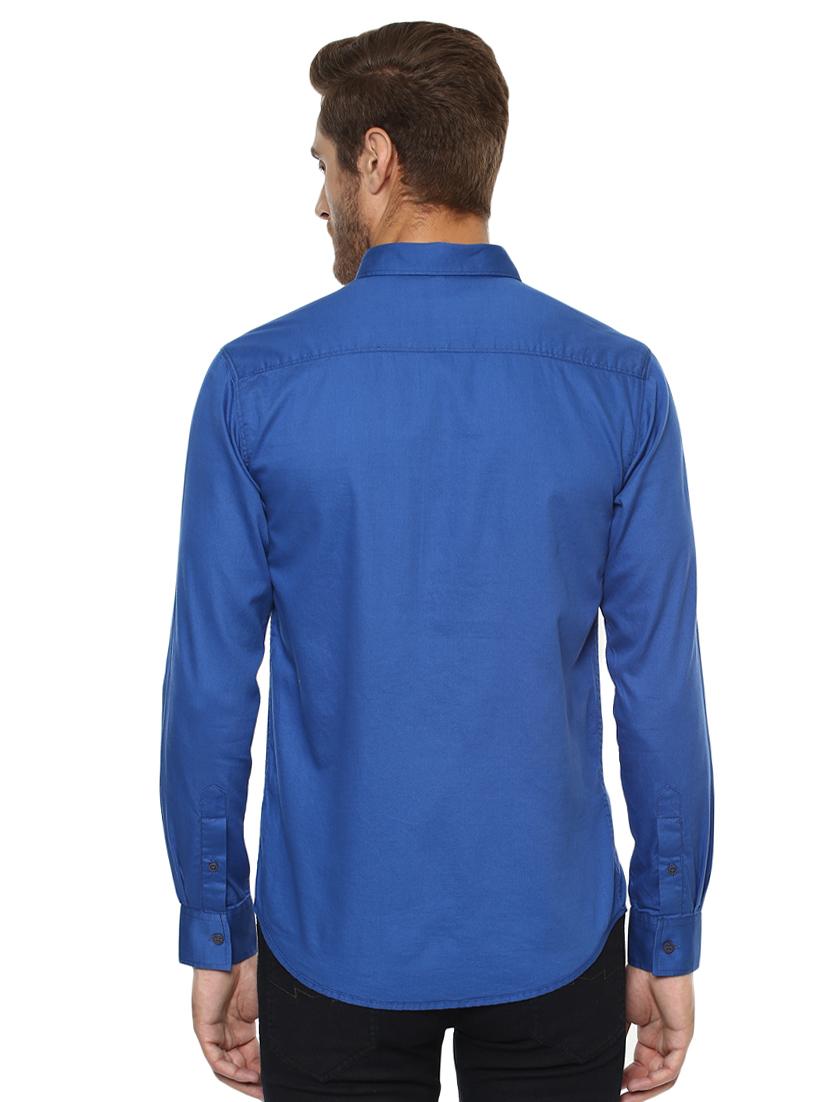 blue solid casual shirt - 15772949 - Standard Image - 2