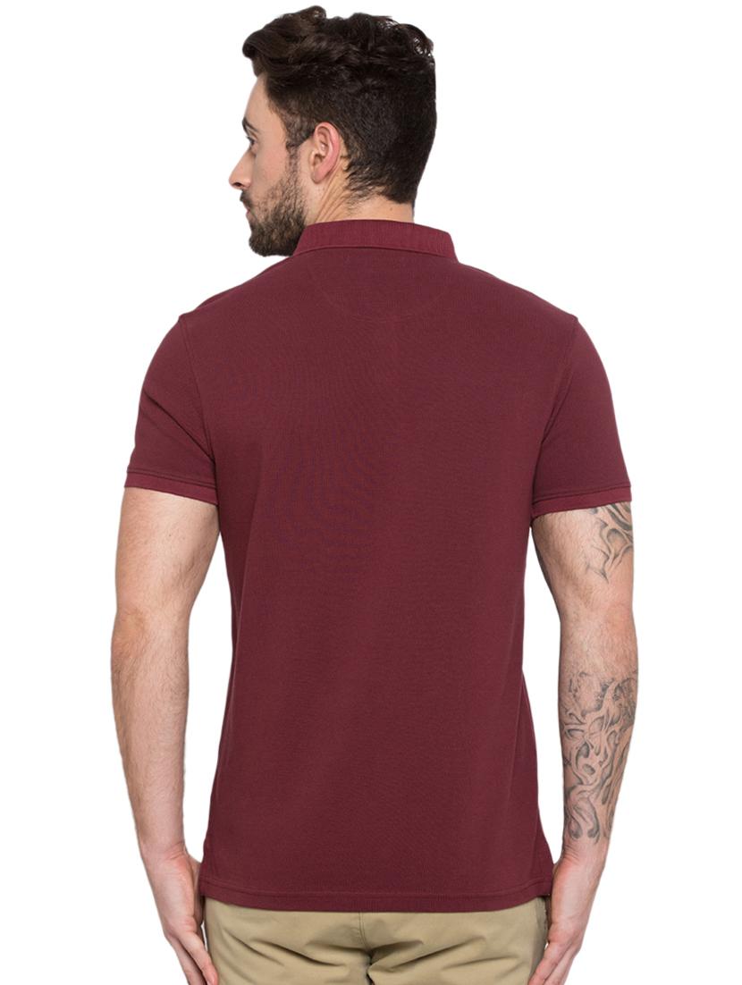 solid maroon polo t-shirt - 15772981 - Standard Image - 2
