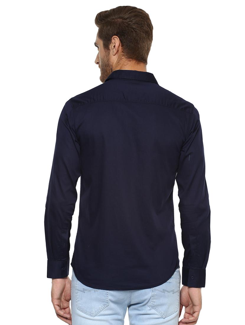 blue solid casual shirt - 15772986 - Standard Image - 2