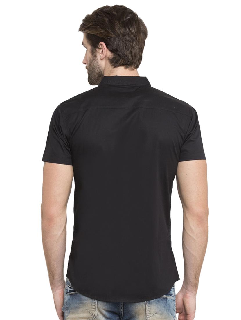 black solid casual shirt - 15773058 - Standard Image - 2