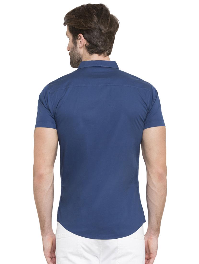blue solid casual shirt - 15773059 - Standard Image - 2