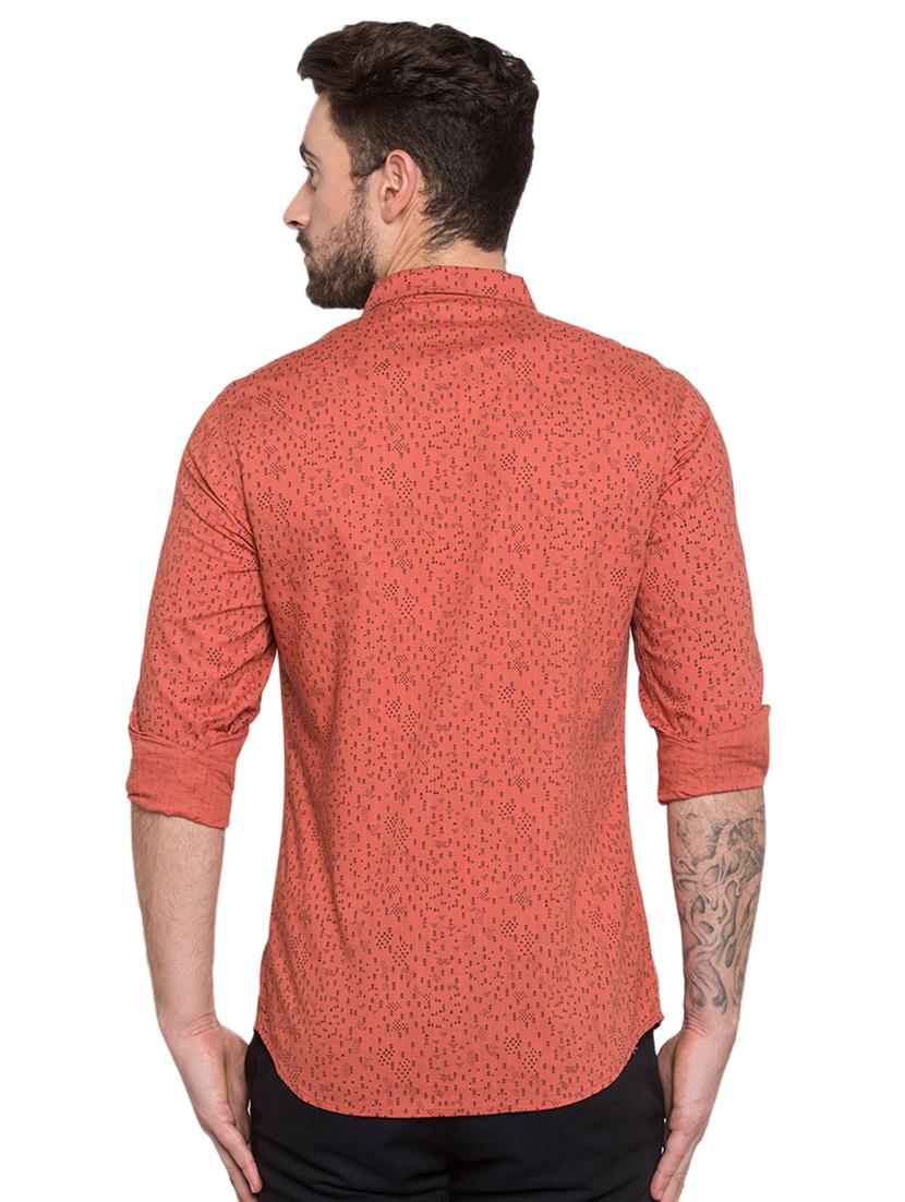 orange printed casual shirt - 15773099 - Standard Image - 2