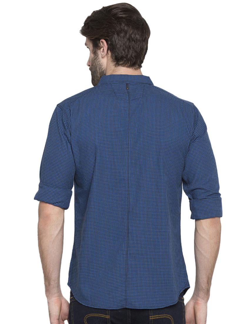 blue checkered casual shirt - 15773105 - Standard Image - 2