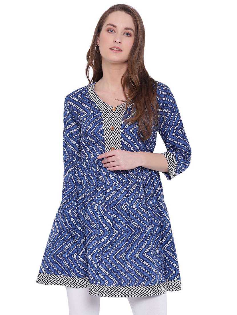 chevron flared kurti
