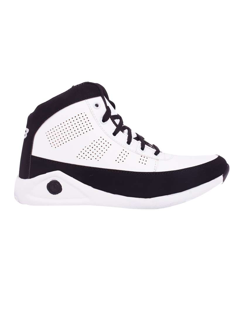 white leatherette lace up sneakers