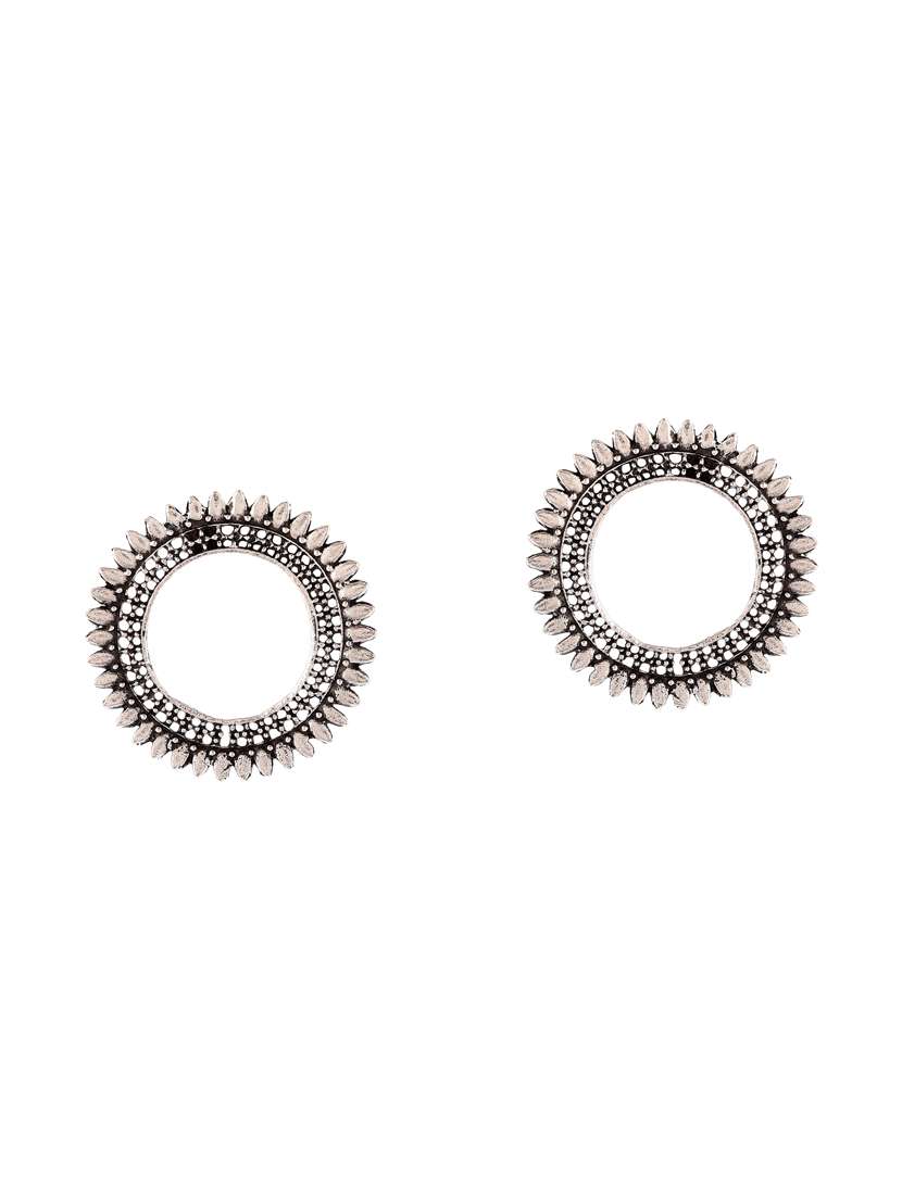 silver brass studs earring