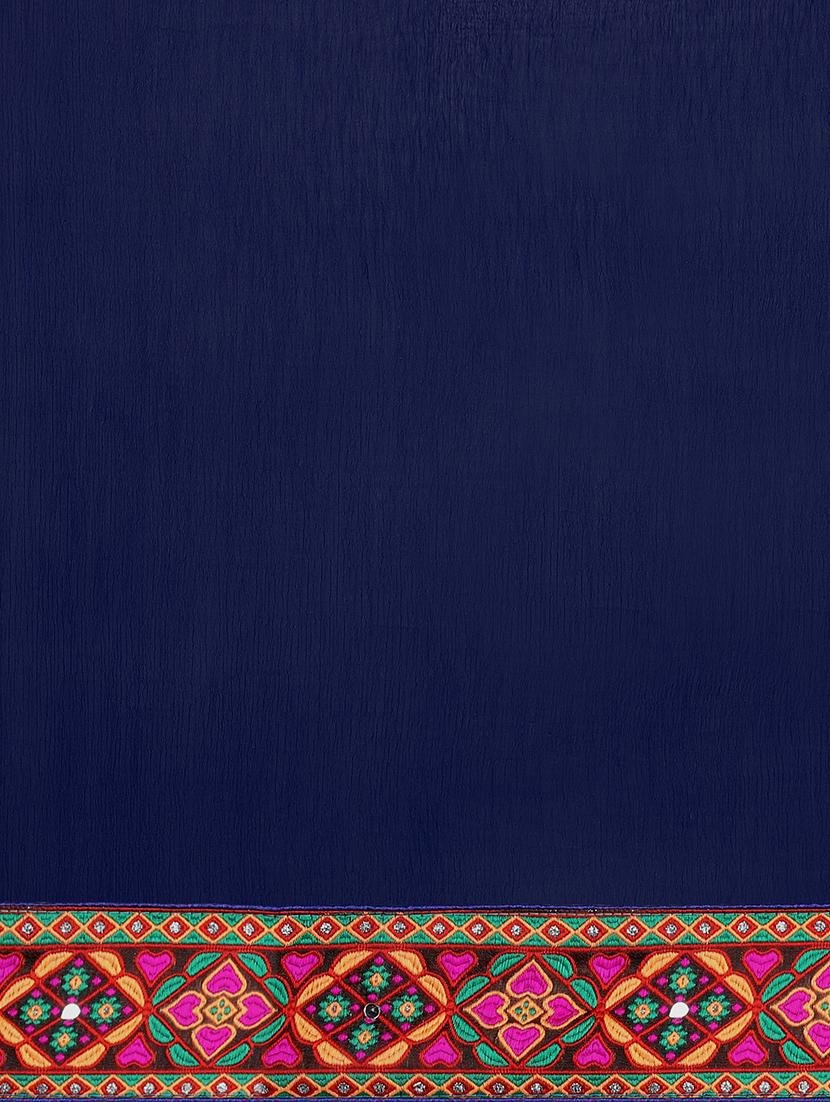 women's null navy blue colored saree - 15780195 - Standard Image - 2