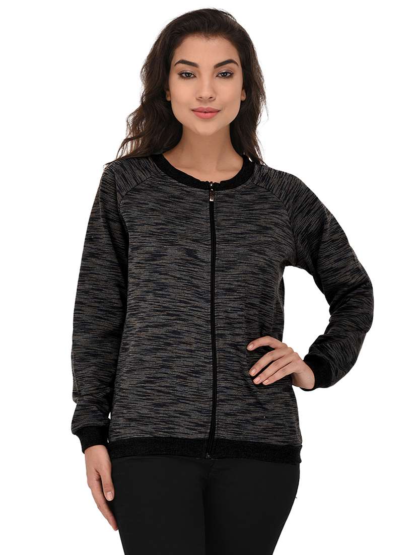 stone grey melange bomber jacket