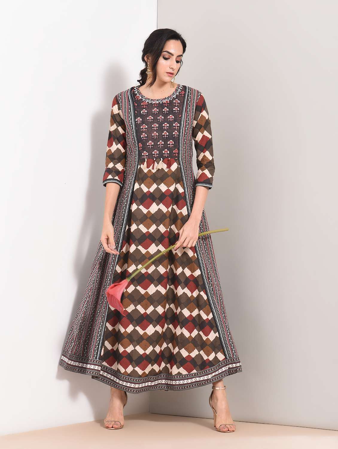 a-line printed kurta