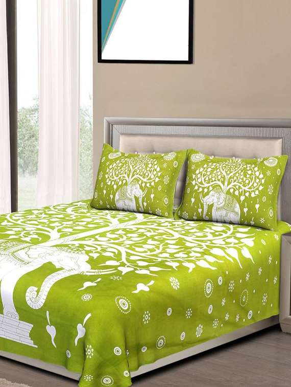 cotton double bedsheet with 2 pillow covers