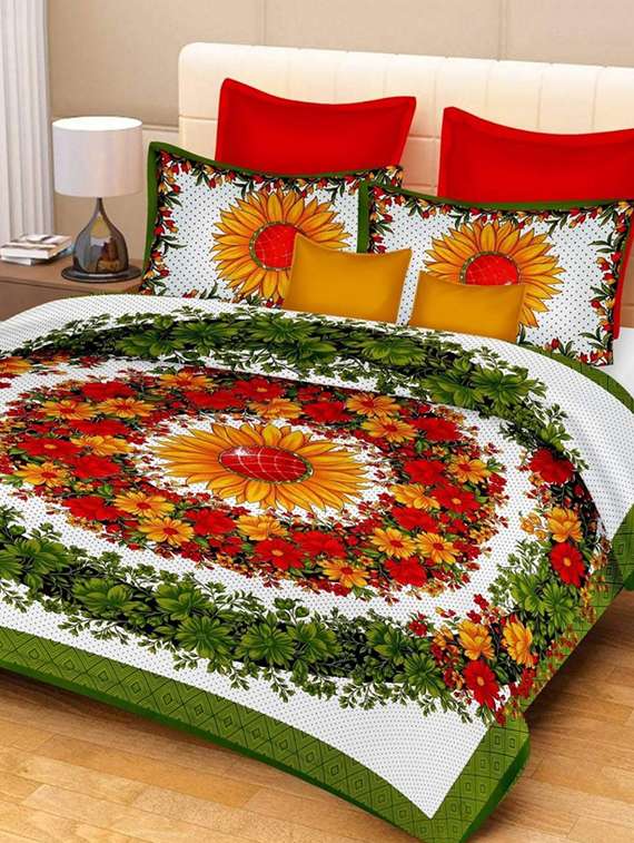 cotton double bedsheet with 2 pillow covers