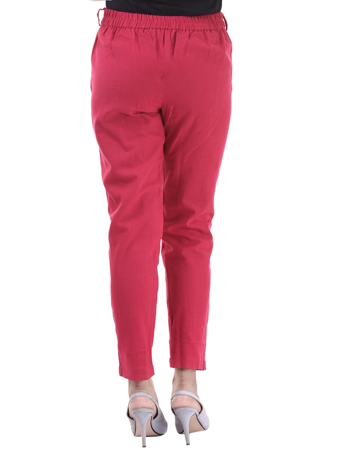 deep pink gathered back trousers - 15784929 - Standard Image - 2