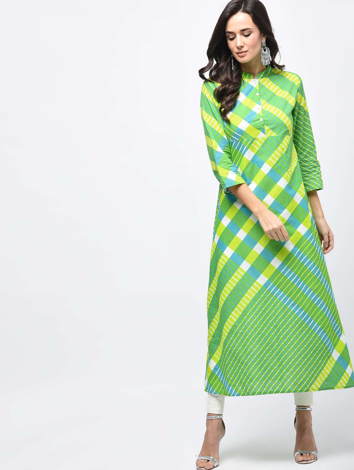 checkered a-line kurta