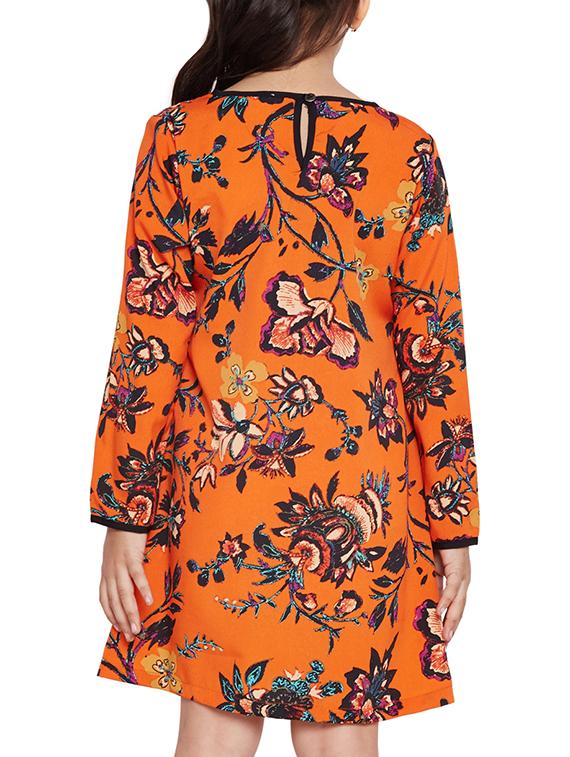 orange polyester frock - 15789311 - Standard Image - 2