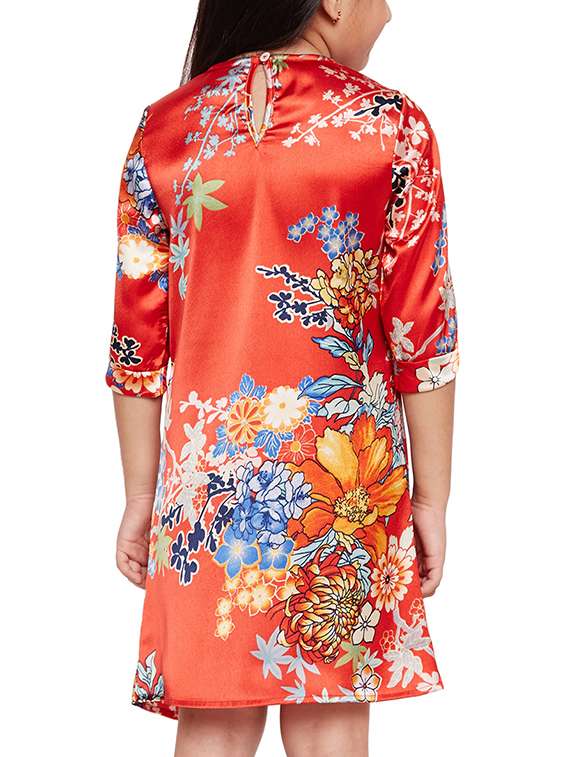 red polyester frock - 15789334 - Standard Image - 2