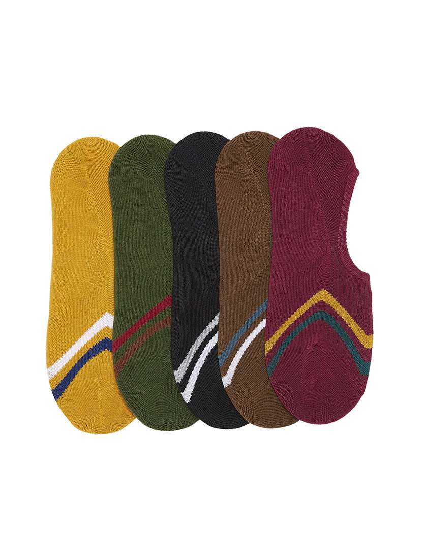 Men Pack Of 5 Solid No Show Sock