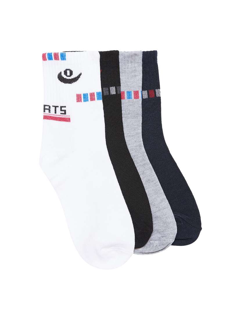 men pack of 4 printed above ankle length socks