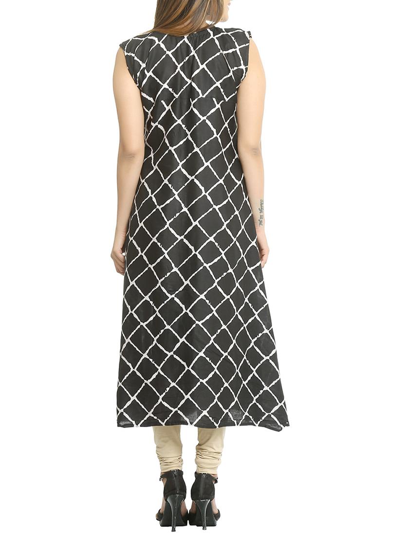 checkered a-line kurta - 15791950 - Standard Image - 2