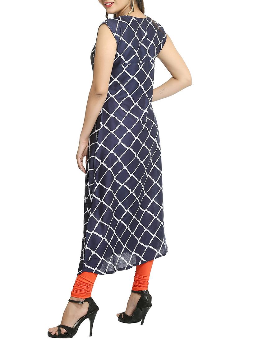 checkered a-line kurta - 15791952 - Standard Image - 2