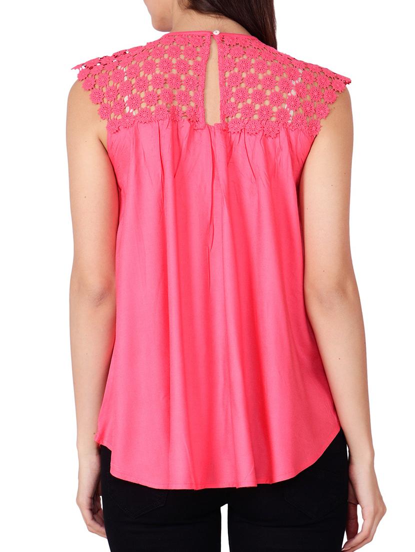lace paneled gathered top - 15797737 - Standard Image - 2