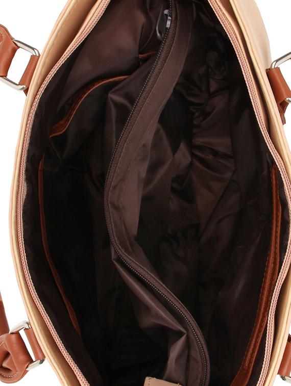 beige leatherette (pu) handbag - 15797792 - Standard Image - 2