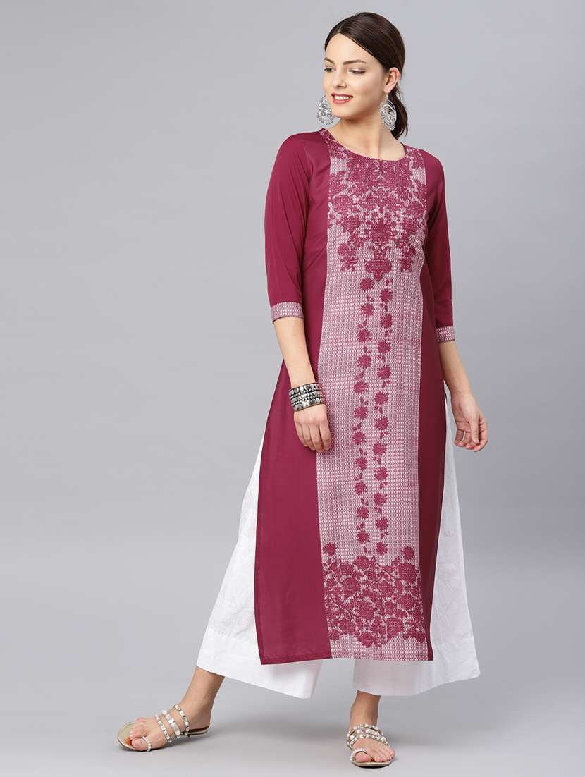 printed straight  kurta