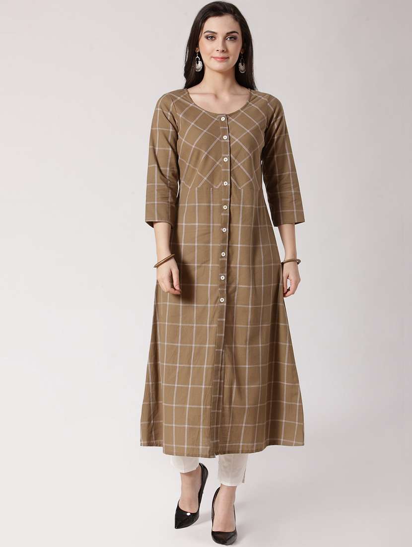 checkered a-line kurta