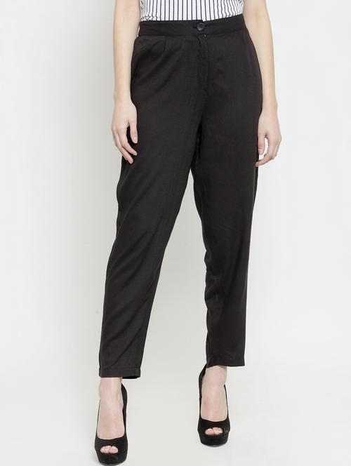 flat front solid trouser - 15799851 -  Standard Image - 0