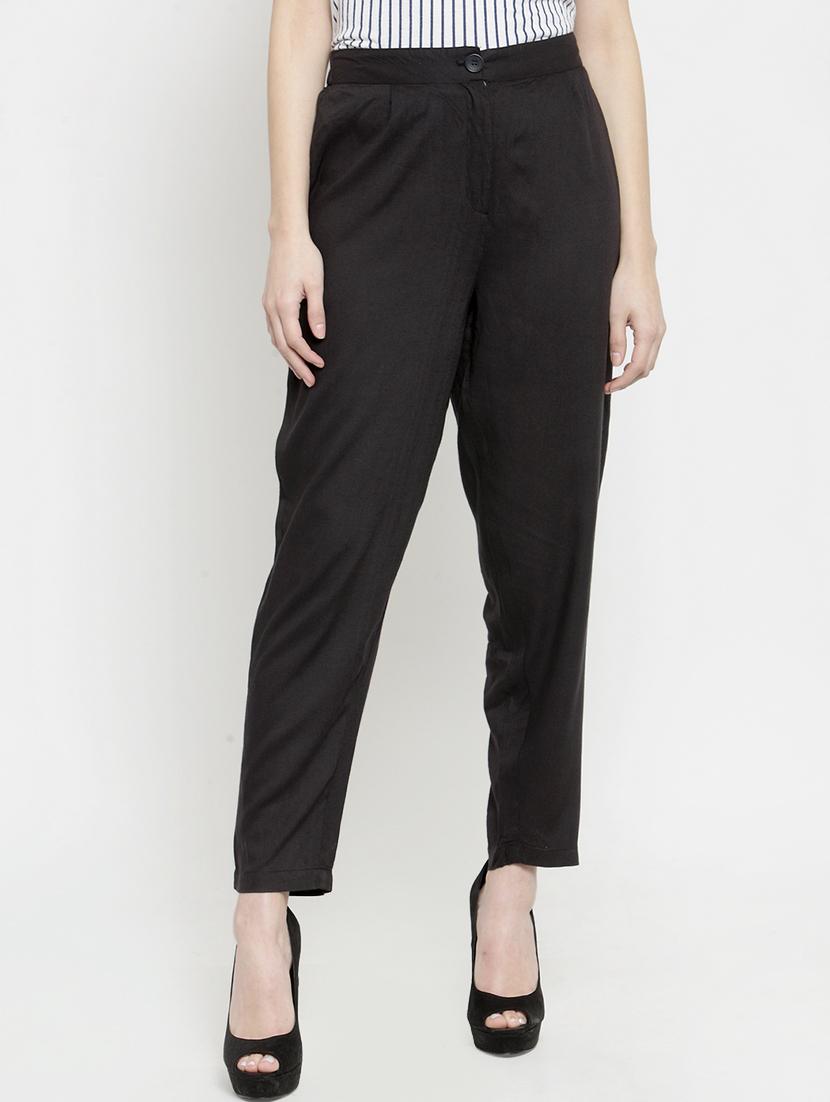 flat front solid trouser - 15799851 -  Zoom Image - 0