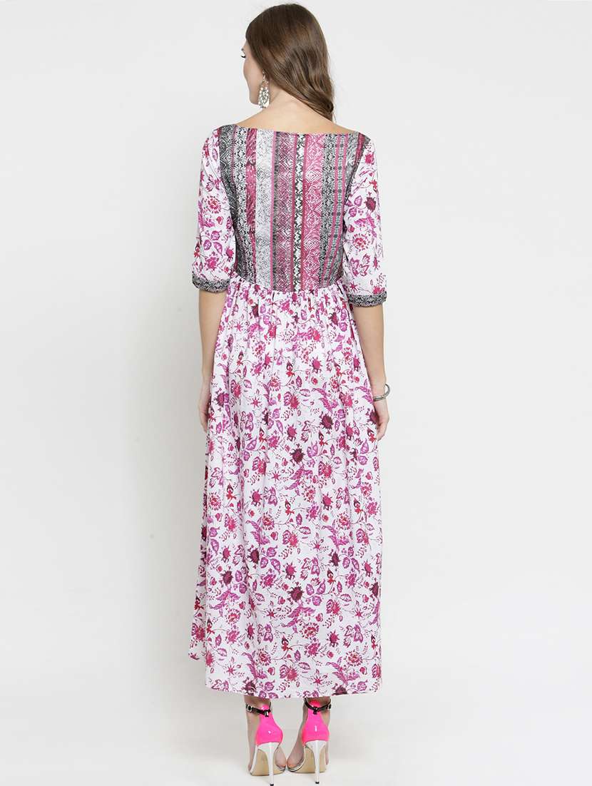 boat neck front slit maxi dress - 15799888 -  Standard Image - 2