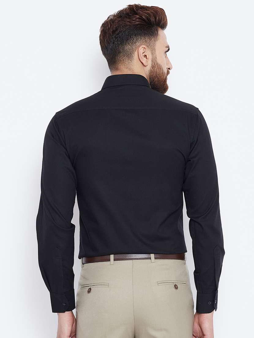 black cotton formal shirt - 15800437 -  Standard Image - 2