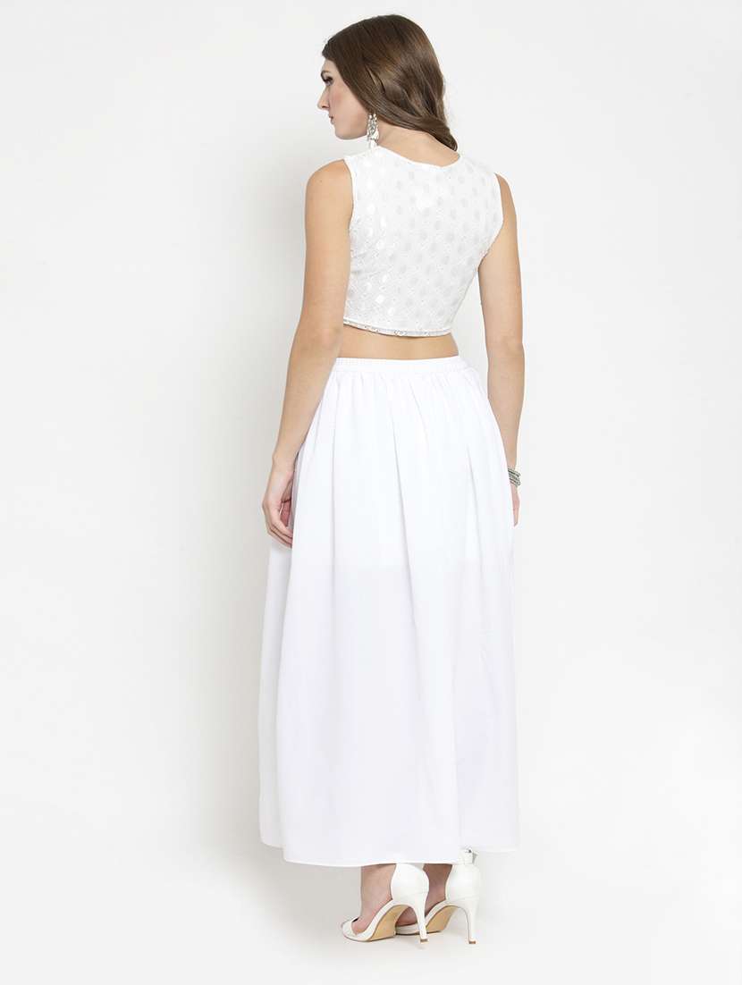 laced crop top and skirt set - 15800863 - Standard Image - 2