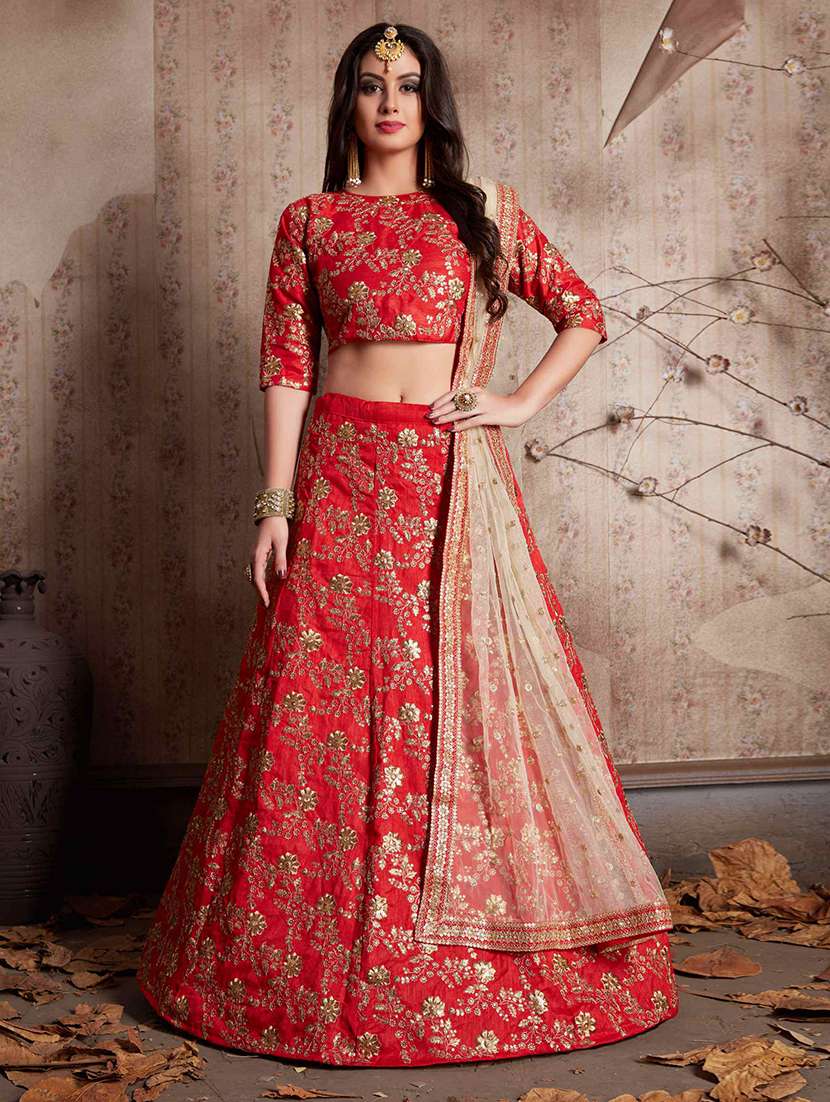 Embroidered flared lehenga