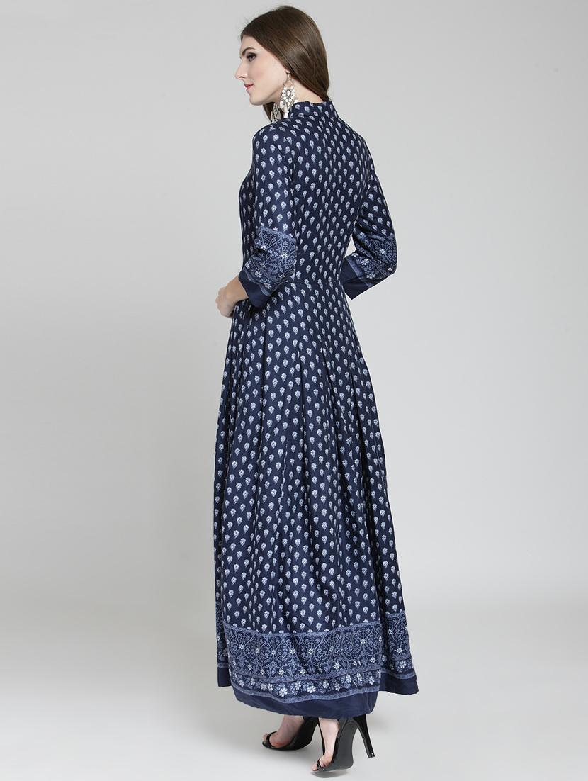 printed flared kurta with pant set - 15802794 - Standard Image - 2