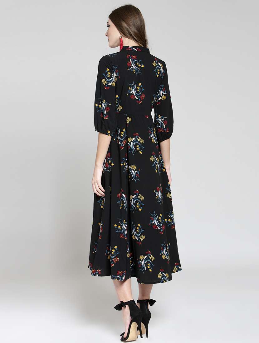 printed flared ethnic dress - 15802803 -  Standard Image - 2