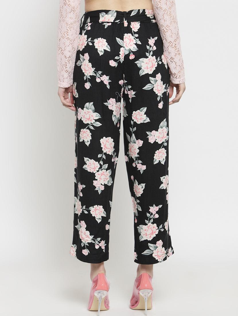 tie up waist floral trouser - 15802839 - Standard Image - 2