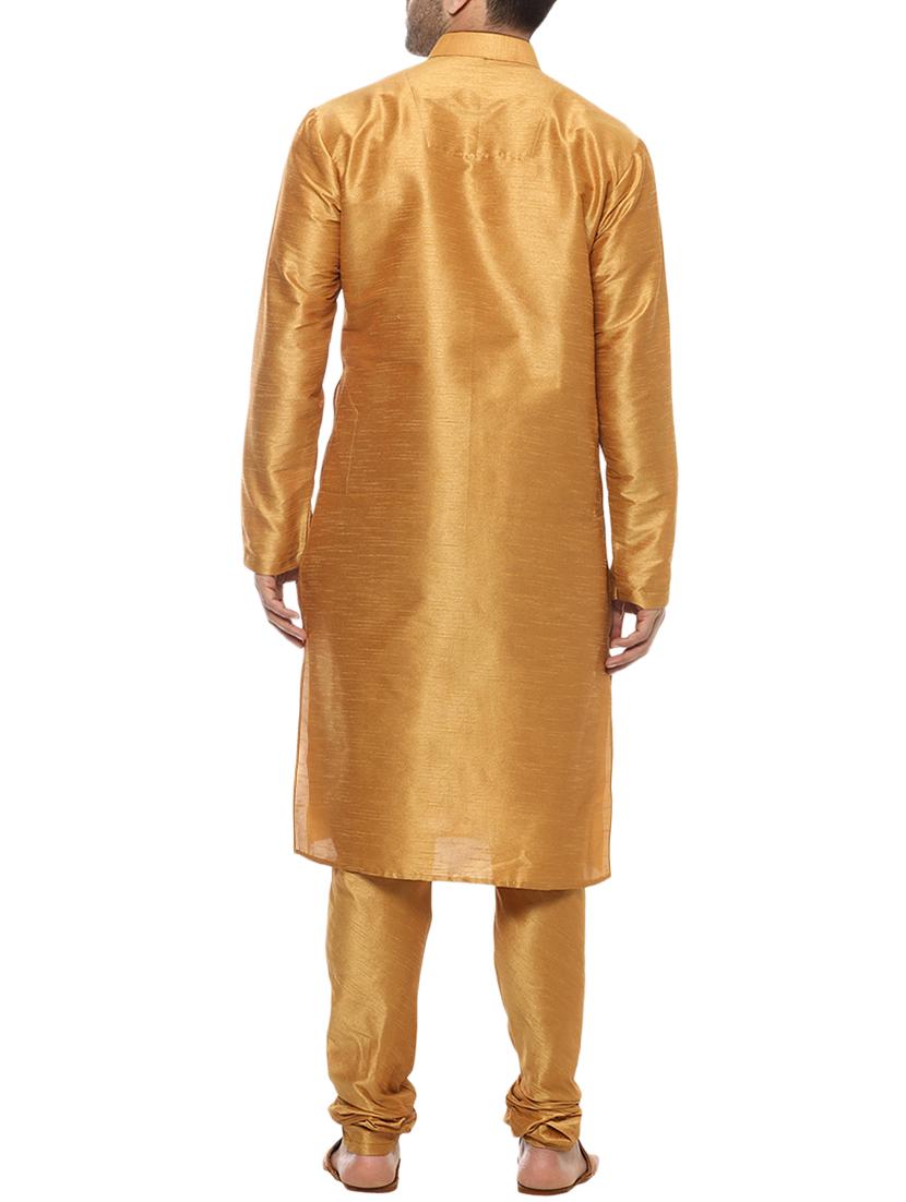 yellow silk blend kurta pyjama set - 15803109 - Standard Image - 2